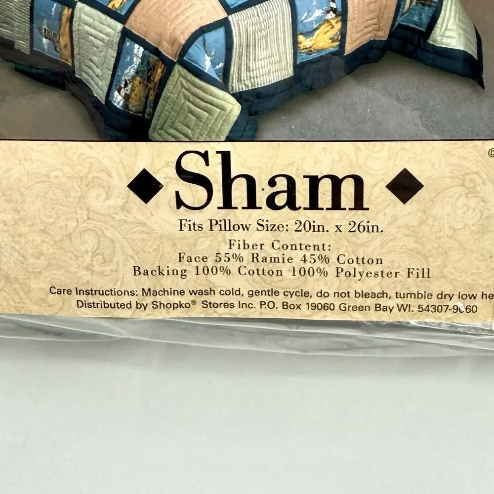 2 Cottage Lane Vintage Pillow Shams 20x26 in. Nautical American Heritage Coastal